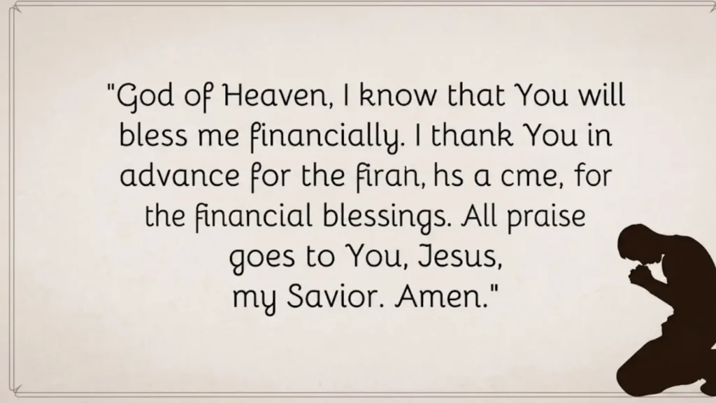 Heartfelt Prayer For Financial Blessing